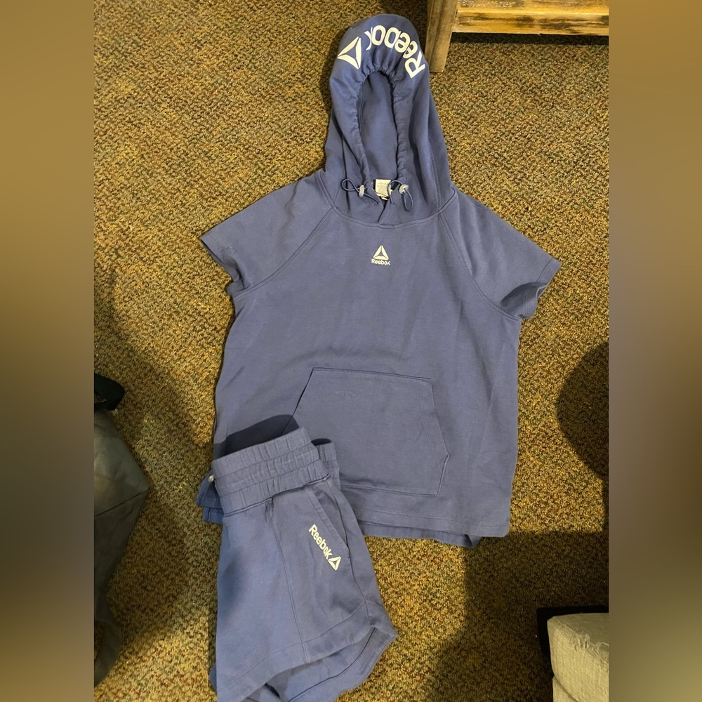 Reebok Blue Hoodie and Shorts Set